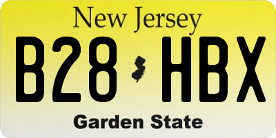 NJ license plate B28HBX