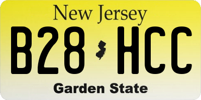 NJ license plate B28HCC