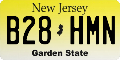 NJ license plate B28HMN