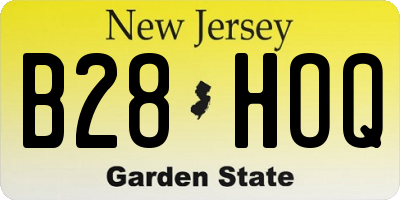 NJ license plate B28HOQ