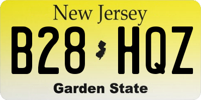 NJ license plate B28HQZ