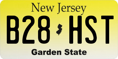 NJ license plate B28HST