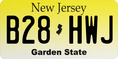 NJ license plate B28HWJ