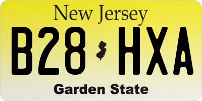 NJ license plate B28HXA
