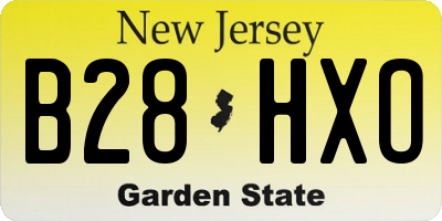 NJ license plate B28HXO