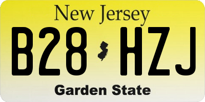 NJ license plate B28HZJ