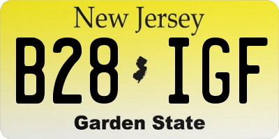 NJ license plate B28IGF