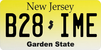 NJ license plate B28IME