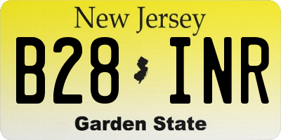 NJ license plate B28INR