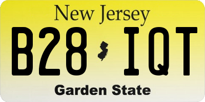 NJ license plate B28IQT