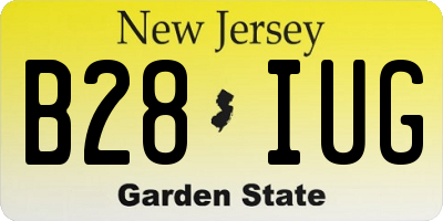 NJ license plate B28IUG