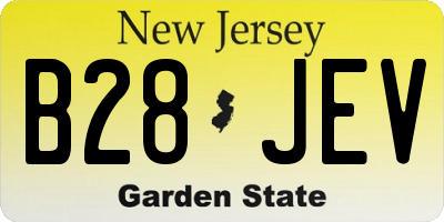 NJ license plate B28JEV