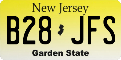 NJ license plate B28JFS