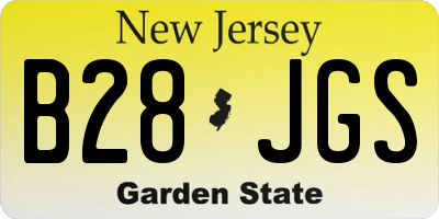 NJ license plate B28JGS