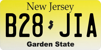 NJ license plate B28JIA