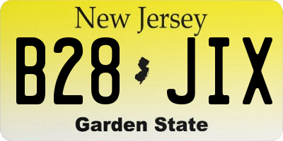 NJ license plate B28JIX