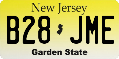 NJ license plate B28JME