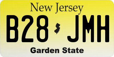 NJ license plate B28JMH