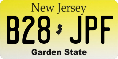 NJ license plate B28JPF