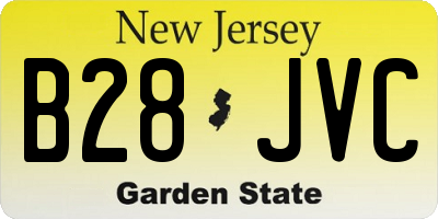 NJ license plate B28JVC