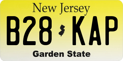 NJ license plate B28KAP