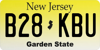 NJ license plate B28KBU
