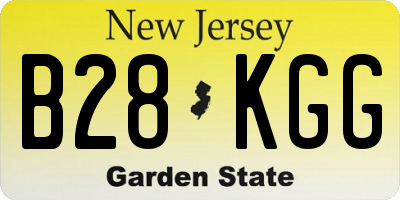 NJ license plate B28KGG
