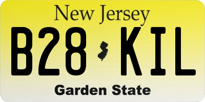 NJ license plate B28KIL