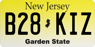NJ license plate B28KIZ