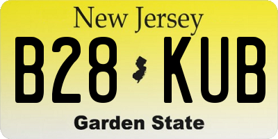 NJ license plate B28KUB