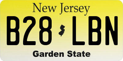NJ license plate B28LBN