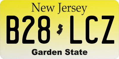 NJ license plate B28LCZ