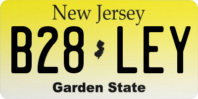 NJ license plate B28LEY