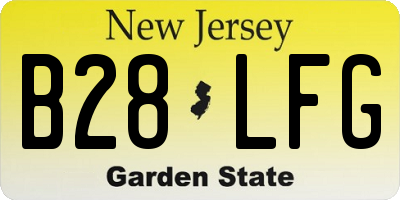 NJ license plate B28LFG