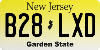 NJ license plate B28LXD