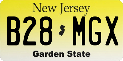 NJ license plate B28MGX