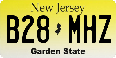 NJ license plate B28MHZ