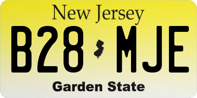 NJ license plate B28MJE