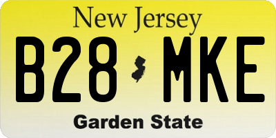 NJ license plate B28MKE