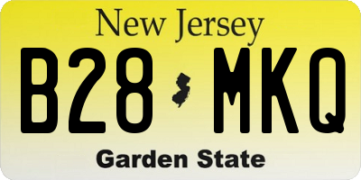 NJ license plate B28MKQ