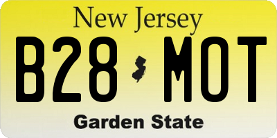 NJ license plate B28MOT