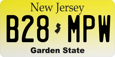 NJ license plate B28MPW