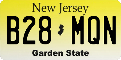 NJ license plate B28MQN