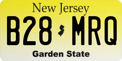 NJ license plate B28MRQ