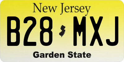 NJ license plate B28MXJ