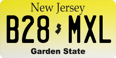NJ license plate B28MXL
