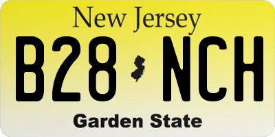 NJ license plate B28NCH