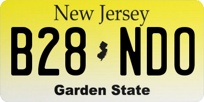 NJ license plate B28NDO