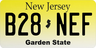 NJ license plate B28NEF