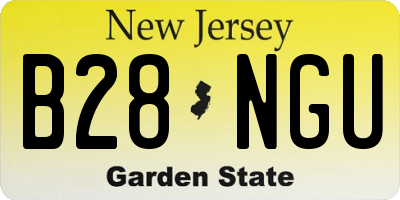 NJ license plate B28NGU